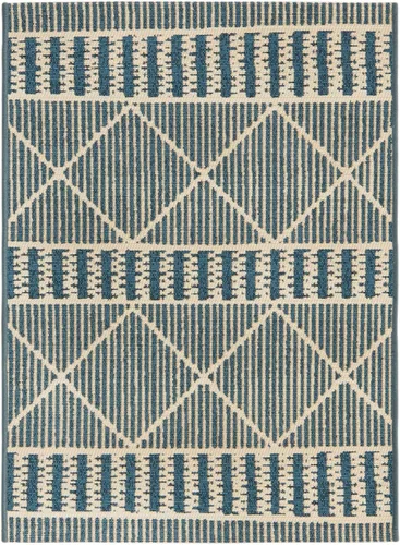 Vista 3 de Unique Loom Outdoor Trellis Collection - Alfombra de área - Dalyan (2 x 3 pies 1 pulgada, rectangular, azul/marfil)