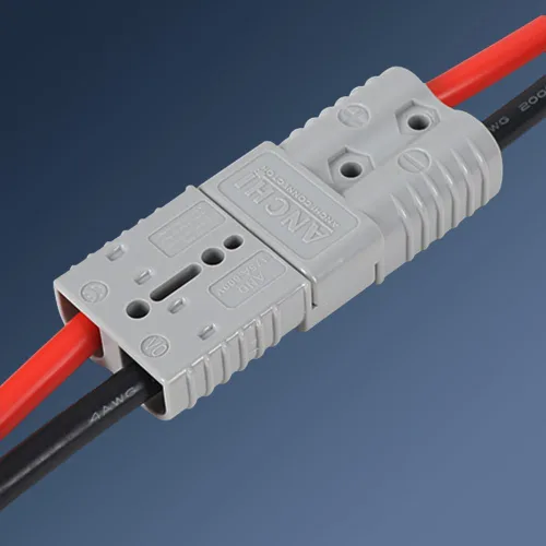 Vista 5 de Conector de desconexión rápida de batería de 175 amperios, conector de cable de puente de 1/0 AWG, gris, 600 V para camión de remolque, cabrestante