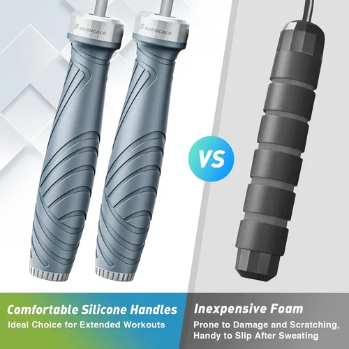 Vista 3 de Cuerda de saltar inalámbrica con asas de silicona para hombres, mujeres y niños Saltar fitness sin cuerda