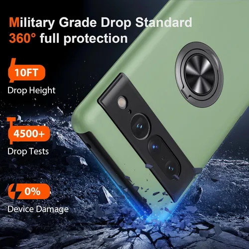 Vista 2 de JAME Funda para Google Pixel 7 Pro, Funda de Ajuste Delgado para Pixel 7 Pro con Soporte de Anillo Kickstand