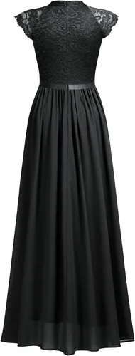 Vista 7 de Miusol Vestido largo formal sin mangas de encaje floral para dama de honor para mujer