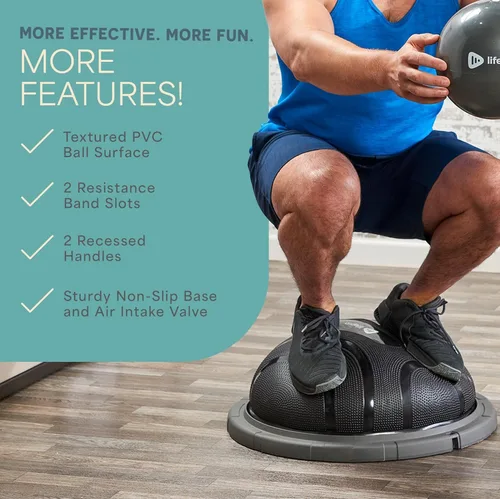 Vista 4 de Lifepro Half Balance Ball Trainer - Pelota de estabilidad para ejercicio, entrenamientos de cuerpo completo, gimnasio en casa y terapia física