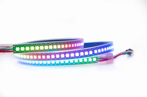 Vista 8 de WS2812B Tira de luz LED direccionable individual 100Pixels/m SMD 5050 RGB Pixel Strip DC5V (3.2FT 100LEDS no impermeable, PCB blanco)