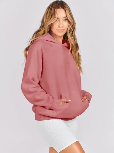 Vista 136 de ANRABESS - Sudaderas con capucha para mujer, sobre talla, de vellón de manga larga, modelo de 2024, para otoño
