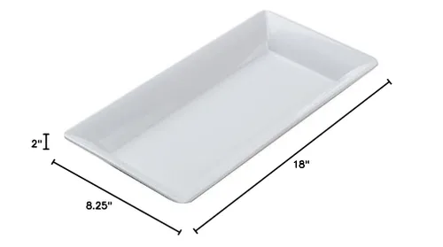 Vista 3 de American Metalcraft MEL23 Bandeja rectangular de melamina de la colección Endurance, 18-pulgadas, color blanco
