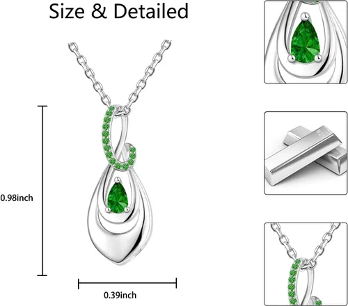 Vista 5 de Collar de ceniza de plata de ley 925, colgante conmemorativo de lágrima de circonita cúbica, collar de urna infinita para cenizas para mujer