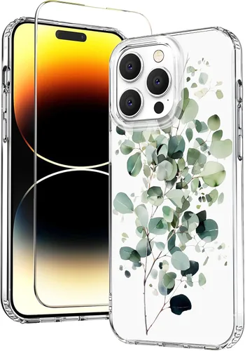 Vista 7 de Funda para iPhone 12 para mujer, [con protector de pantalla] ajuste delgado, diseño floral bohemio, lindo iPhone 12 Pro, patrón que nunca se