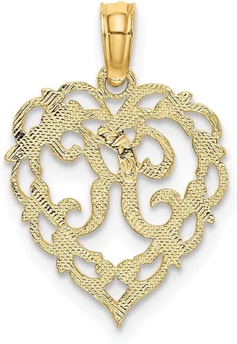 Vista 4 de Diamond2Deal Abalorio de oro amarillo de 14 quilates, letra del alfabeto, letra inicial, joyería fina para mujer