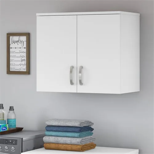 Vista 12 de Bush Business Furniture Armario de pared universal para cuarto de lavado con puertas y estantes, gris platino (LNS428PG-Z)