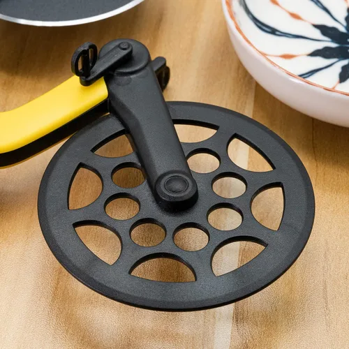 Vista 3 de Rueda cortadora de pizza para bicicleta con soporte, cuchillo de pizza de acero inoxidable de 2.4 pulgadas, superficie esmerilada antiadherente