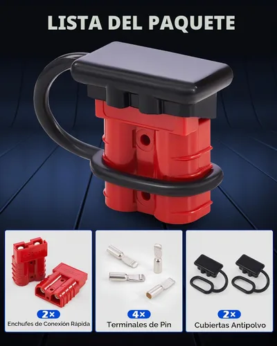 Vista 3 de Orion Motor Tech arnés con cable de conexión / desconexión rápida calibre 6-8 para cabestrante de remolque CC de 12-36V, 50A Rojo