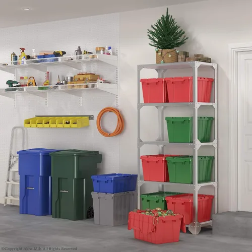 Vista 11 de Akro-Mils Almacenamiento y distribución de plástico Contenedor bolsa con tapa abatible, 21,5 pulgadas l por 15 pulgadas w por 17 pulgadas H, caso