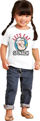 Vista 4 de Brisco Brands Popeye Let's Eat Spinach Cool Retro Toddler Boy Girl T Shirt