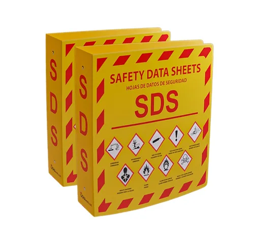Vista 10 de (YS), 1 paquete, carpeta SDS - requisitos de 2024, uso pesado de 1.5 pulgadas, carpeta SDS de hoja de datos de seguridad de 3 anillos