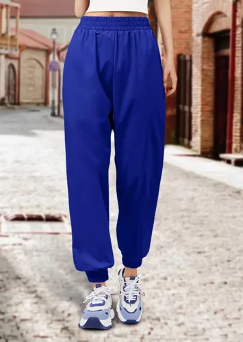 Vista 7 de JZC Pantalones de paracaídas para mujer, pantalones cargo holgados de cintura baja, pantalones Y2K con bolsillos, pantalones deportivos relajados
