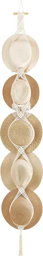 Vista 9 de Dahey - Perchero de sombreros de macramé para pared, organizador de sombreros de vaquero, exhibición colgante, tejido a mano, soporte para sombreros