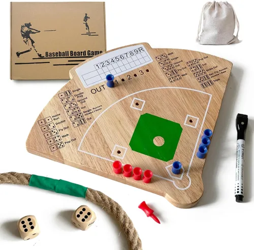 Vista 2 de Baseball Board Game, Oak Made Leisure Game for Sport Battle Table Game for Family Party Holiday