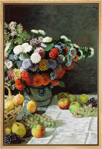 Vista 12 de wall26 Claude Monet - Paseo del acantilado en Pourville - Arte moderno impresionista - Lienzo enmarcado para arte para el hogar, 16 x 24 pulgadas