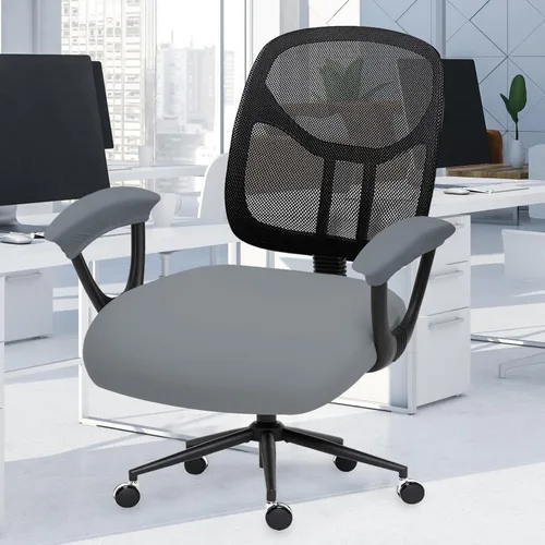 Vista 60 de Fundas elásticas resistentes al agua para sillas de computadora - Protectores lavables para respaldo giratorio y asiento para mascotas - Negro