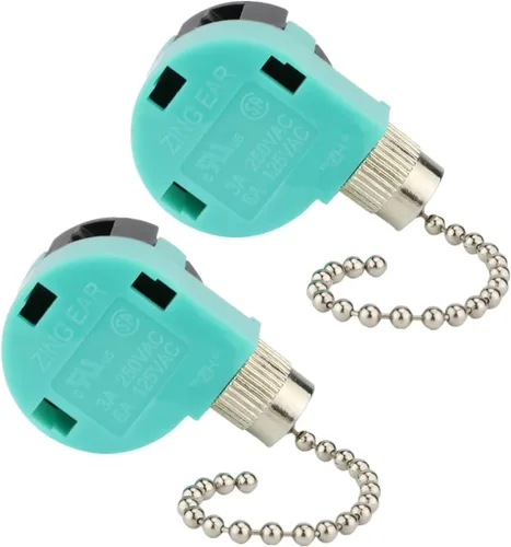 Vista 11 de ZE-268S1 - Interruptor de ventilador de techo Zing Ear 3 velocidades 4 cables de control de cadena de repuesto para ventiladores, lámparas de pared