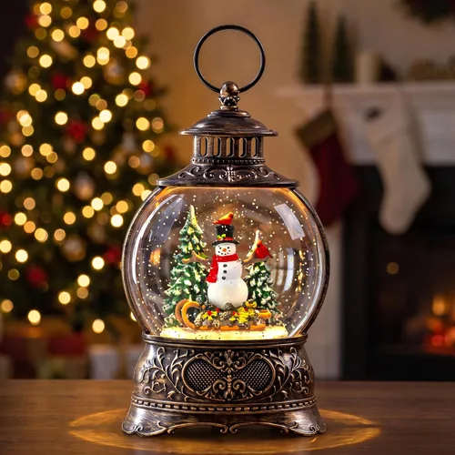 Vista 24 de Linterna de globo de nieve de Navidad, ángel brillante con paloma, forro USB/funciona con pilas, linterna iluminada para decoración de festivales