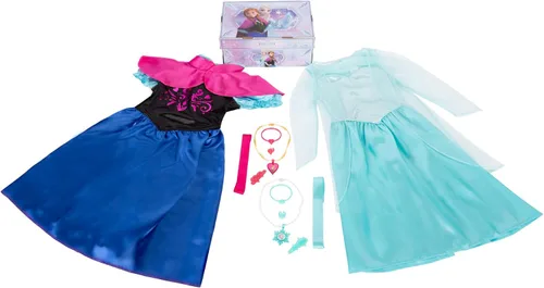 Vista 3 de Disney Frozen Elsa & Anna Sisters Dress Up Trunk Nuevo 2025 [Exclusivo de Amazon]