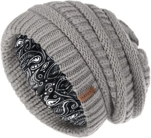 Vista 59 de FURTALK Gorro de invierno para mujer, con forro de satén, tejido trenzado, grueso, holgado, gorro cálido