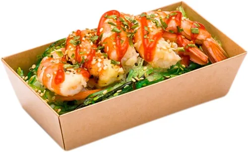Vista 28 de Restaurantware Matsuri Vision - Bandejas de sushi de 4.7 x 2.5 x 1.4 pulgadas, 100 cajas de embalaje de sushi a prueba de grasa, tapas que se venden
