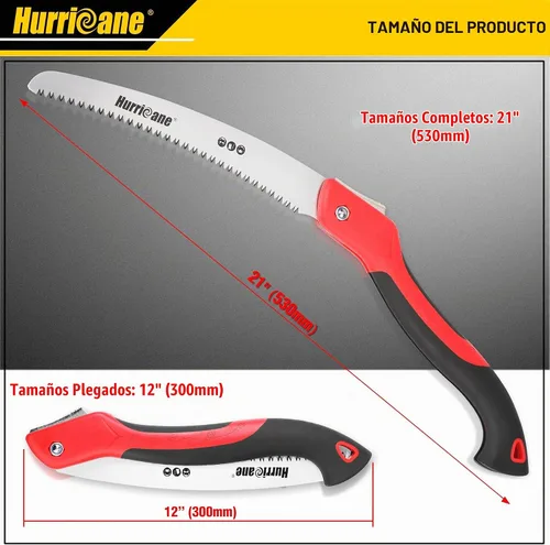 Vista 2 de HURRICANE Sierra plegable/implemento de poda de 10 pulgadas/engranaje de corte de madera/cortador de árbol de campamento con hoja curva SK5/dientes