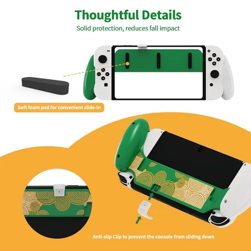 Vista 2 de JDDWIN Switch OLEDSwitch Dockable Hand Grip,Comfort handheld for Switch OLEDSwitch with Specially Ergonomic Design Compatible with Nintendo Switch