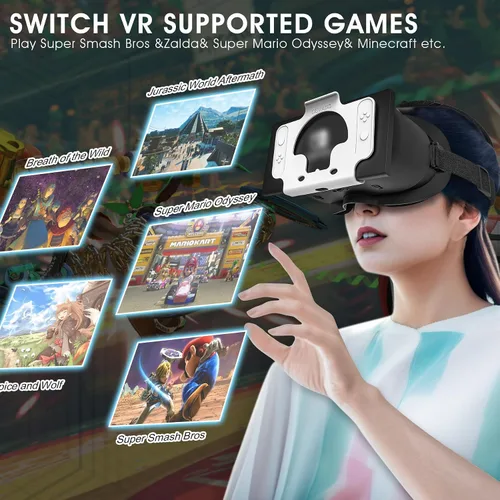 Vista 7 de MVPTGRS VR Headset for Original Nintendo Switch & Switch OLED Model Upgraded, Virtual Reality Glasses with Adjustable HD Lenses and Comfortable Head