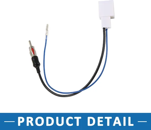 Vista 5 de Adaptador de antena automática para automóvil a terminal de antena Cable conector FM AM Audio estéreo para Toyota Yaris 2012-2017 Negro