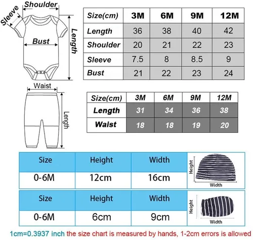 Vista 6 de Chamie Conjunto de canastilla prematuro de algodón unisex de manga corta para bebé recién nacido