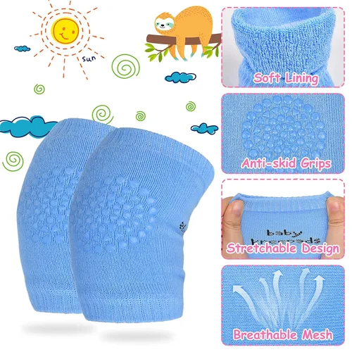 Vista 3 de WainbowA - Rodilleras antideslizantes para bebés y niños, para proteger a bebés y niños, rodillas, codos y piernas, unisex, para bebés y niños