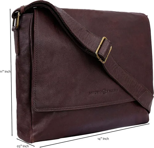 Vista 3 de Antonio Valeria Bolso bandolera de cuero prémium para hombre de Robert