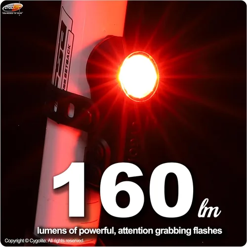 Vista 2 de Cygolite Slingshot 210 and 160 Lumen Bike Taillight Series, USB-C Rechargeable, User Adjustable Flash Speeds, 7 Night & Daytime Modes, Sleek and