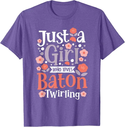 Vista 12 de A Girl Who Loves Baton Twirling - Camiseta de giro Majorette Twirler, Negro