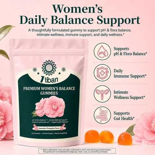 Vista 2 de Gomitas de Piña para Mujeres Equilibrio de pH, Probióticos Femeninos para la Salud Vaginal, Gomitas Nutritivas Femeninas, Apoyo Inmunológico