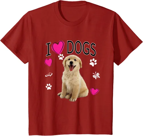 Vista 46 de Camiseta I Love Dogs - Camiseta Golden Labrador retriever, Azul Negro