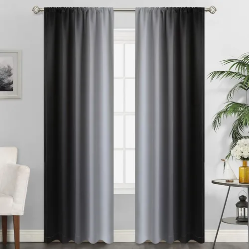 Vista 83 de SimpleHome Cortinas Pequeñas Negras Impermeables con Bolsillo para Barra Suave para Cocina, Cortinas Impermeables con Bolsillo para Barra