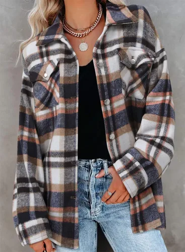 Vista 159 de ZOLUCKY Chaqueta de manga larga con botones para mujer, talla grande, blusas