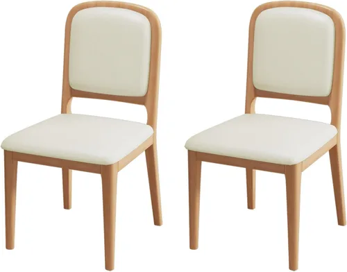 Vista 11 de Solid Wood Dining Room Chairs Minimalist,Kitchen Chairs with Soft Padded Back,Living Room Chair for Office Reading,Wood Frame,Armless Vanity