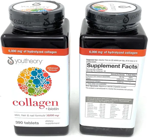 Vista 5 de Youtheory Collagen Plus Biotina, 390 tabletas (paquete de 4)