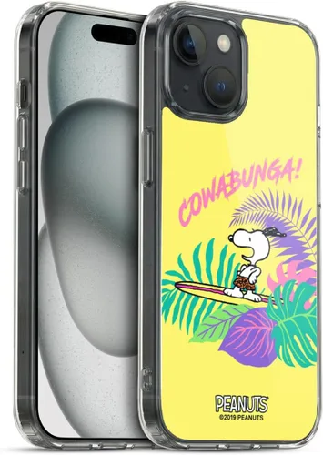 Vista 162 de Head Case Designs Funda de gel suave con licencia oficial de Peanuts Tropical Surf Snoopy Aloha Disco compatible con Apple iPhone 13 Mini Surf