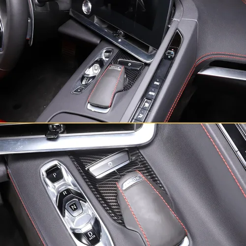 Vista 7 de CHEAYAR Cubierta de panel de palanca de cambios compatible con Chevrolet Corvette C8 2020-2023, interruptor antideslizante ESP de automóvil, sensor