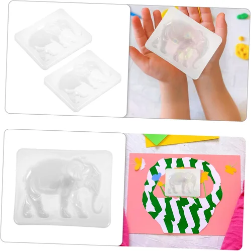 Vista 6 de Didiseaon Molde de elefante divertido Molde de silicona de pegamento de cristal DIY Material de silicona de forma redonda