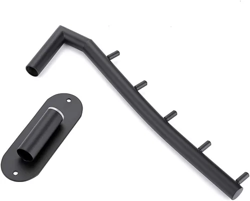 Vista 5 de Sumnacon Perchero de acero inoxidable para colgar ropa, 2 piezas, gancho para ropa con brazo oscilante, organizador de almacenamiento de bata Negro