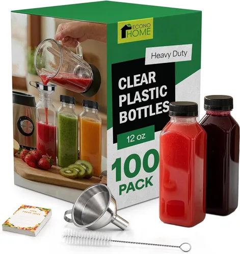 Vista 8 de EconoHome 16oz, paquete de 100 botellas de jugo sin BPA, a prueba de fugas
