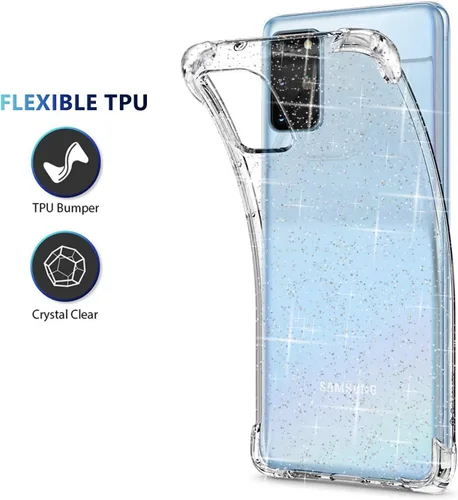 Vista 5 de KIOMY Funda transparente para Samsung Galaxy S20 5G Hybrid Hard PC Back con TPU suave parachoques [protección contra caídas de grado militar] a