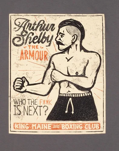 Vista 4 de Peaky Blinders T Shirt Mens Adults Arthur Shelby Poster Boxing Club Grey Top